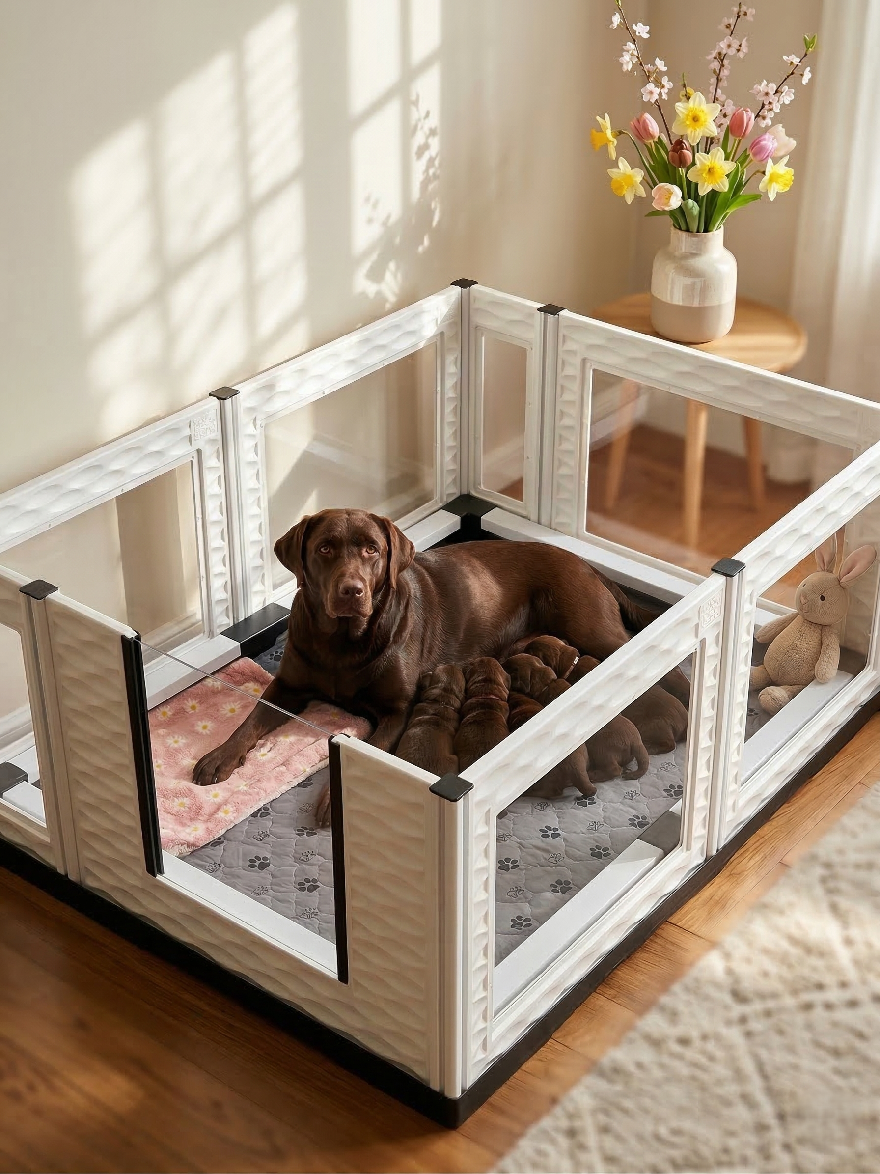 EZclassic TALL Windowed Whelping Box Set w/Rail Assembly