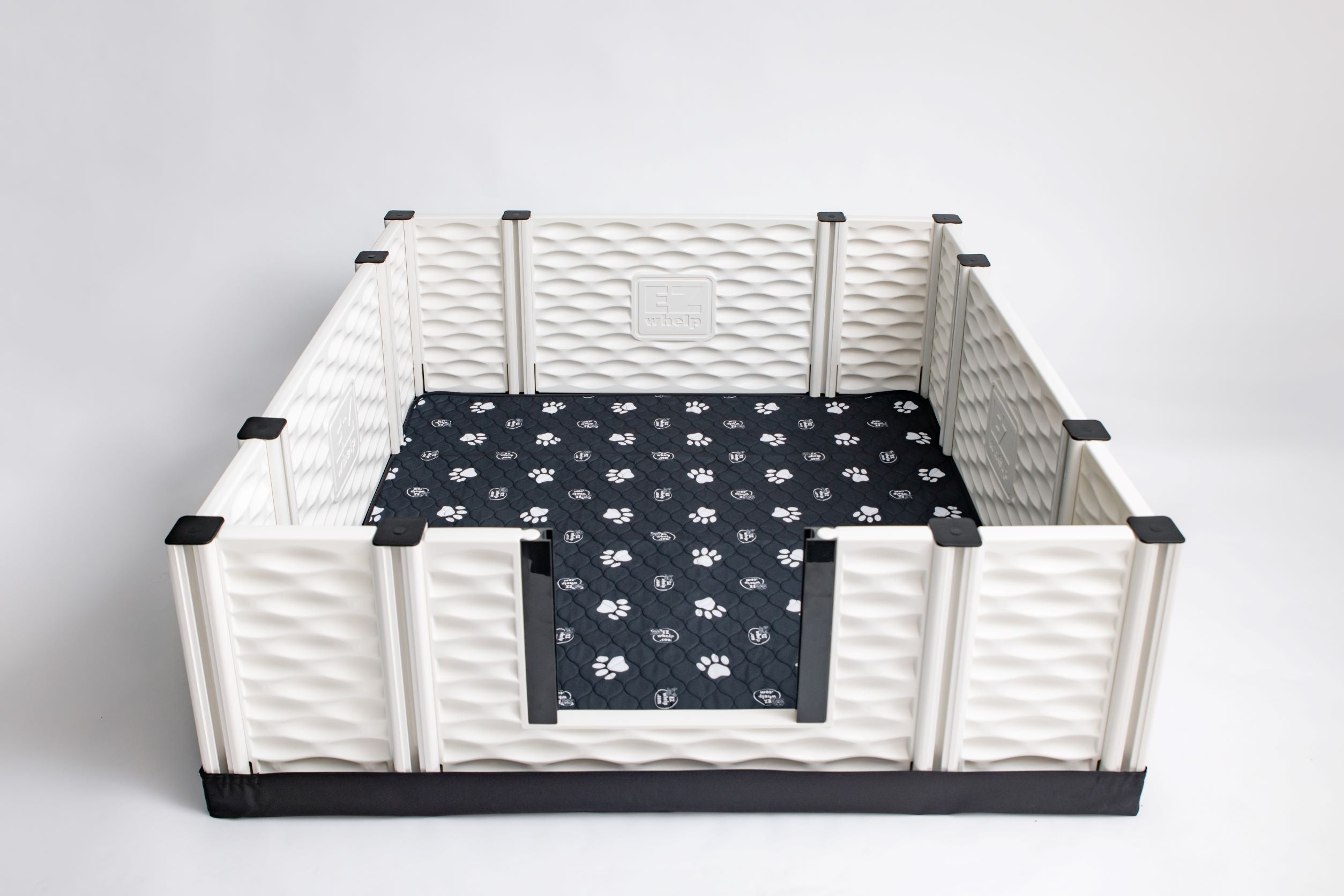 Black & White Slip Resistant Paw Print Pad/Mat, 2 Pack
