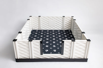 Black & White Slip Resistant Paw Print Pad/Mat, 2 Pack